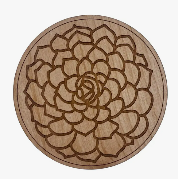 Succulent Wood Coaster by Woodcutts