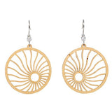 Small Sun Lasercut Wood Earrings by Woodcutts
