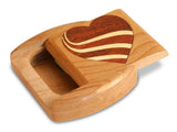 Swirl Heart 2” Flat Wide Cherry Secret Box by Heartwood Creations