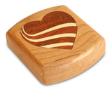 Swirl Heart 2” Flat Wide Cherry Secret Box by Heartwood Creations