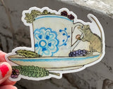 Teacup Mouse Sticker by Amy Rice