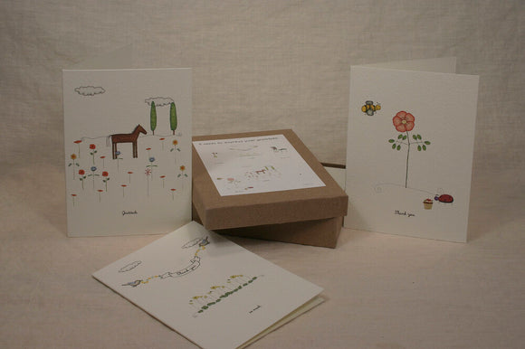 Thank You Boxed Set of 6 Greeting Cards by Beth Mueller