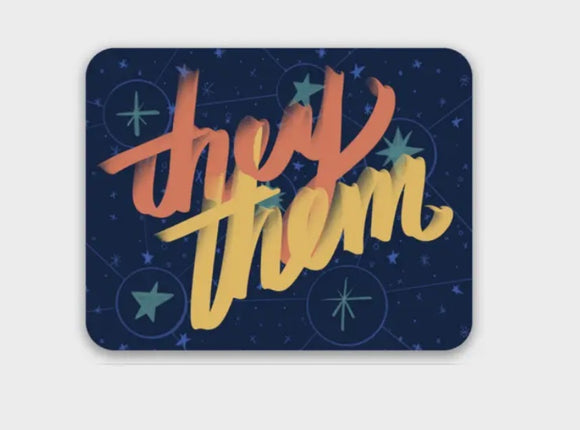 They/Them Stars and Pronouns Sticker by Cat Rocketship