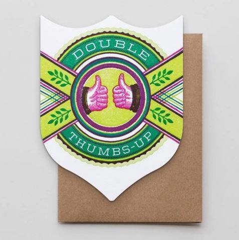 Double Thumbs Up Greeting Card from Hammerpress