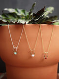 Tiny U Necklace with Turquoise by Brianna Kenyon