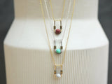 Tiny U Necklace with Turquoise by Brianna Kenyon