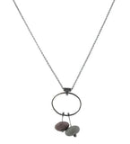 Oval With Two Rocks Necklace by Jennifer Nunnelee