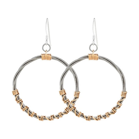 Wired Hoop Earrings - Two-Tone by High Strung Studio