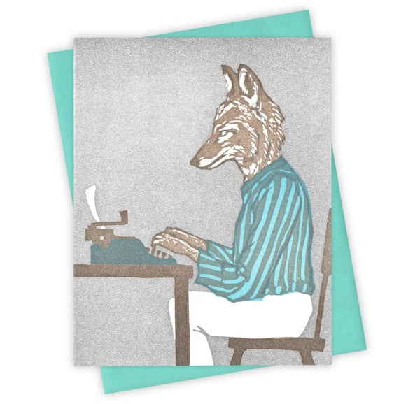 At the Typewriter Coyote Card by Burdock & Bramble