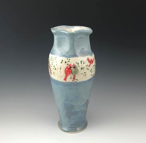 Cardinals Vase by Jen Stein