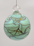 Marble Mint Round Ornament by Vines Art Glass