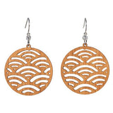 Small Waves Lasercut Wood Earrings by Woodcutts