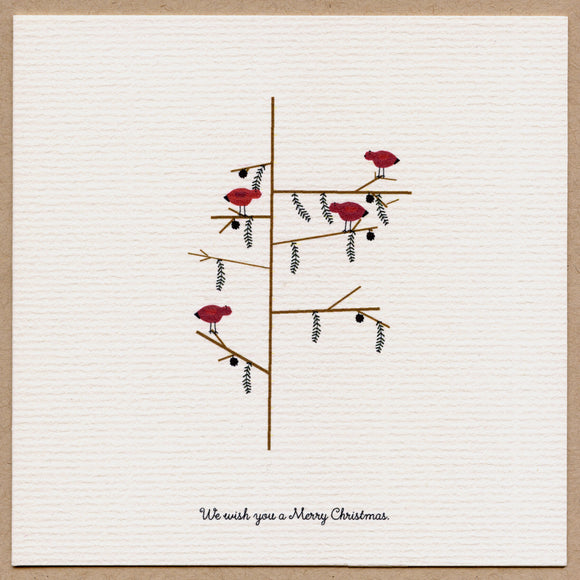 We Wish You A Merry Christmas Greeting Card by Beth Mueller