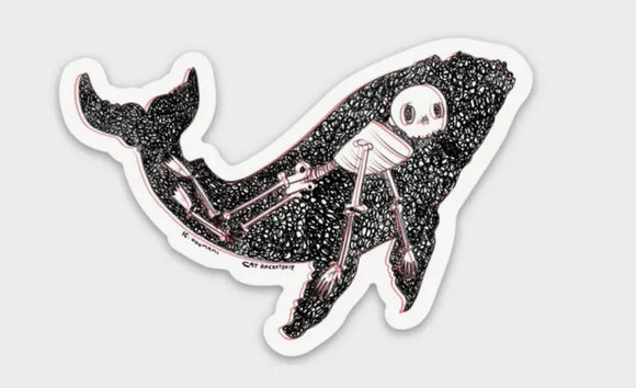Whale Animus Sticker by Cat Rocketship