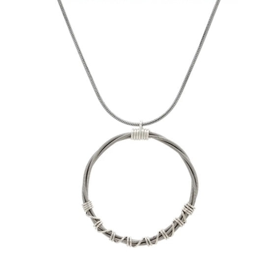 Wired Hoop Necklace - Silver by High Strung Studio