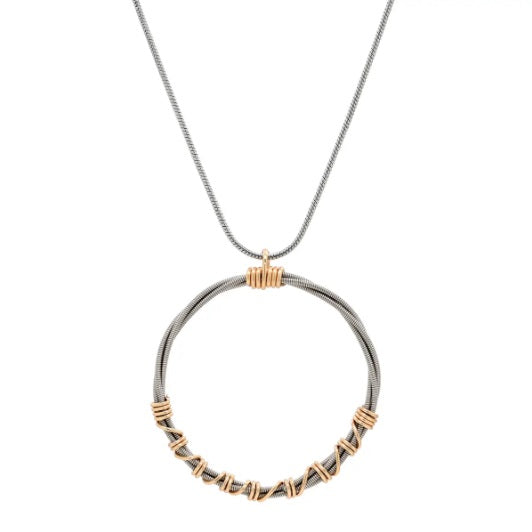 Wired Hoop Necklace - Two-tone by High Strung Studio