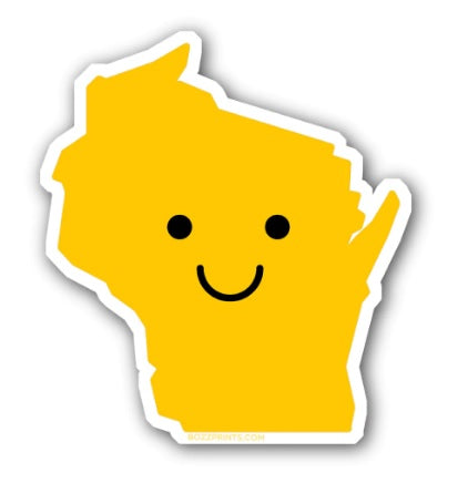 Smiley Face Wisconsin Sticker by Bozz Prints