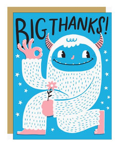 Yeti Thanks Greeting Card by Egg Press Manufacturing